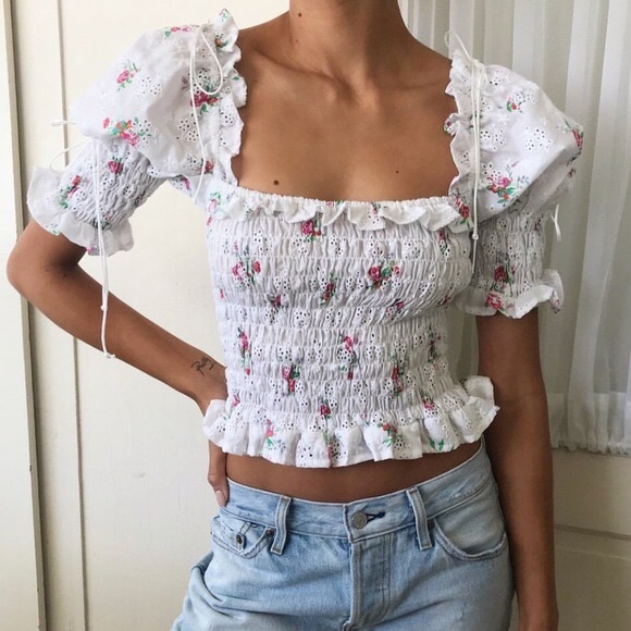 For Love And Lemons Tops - For Love and Lemons Tarte Eyelet Blouse